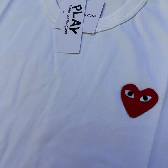 COMME DES GARCONS CDG PLAY RED HEART EYE LOGO WHITE T-SHIRT (S-XL) - Picture 4 of 10